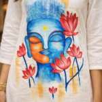 White Lotus Buddha Artistic Kurti - Image 2