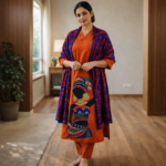 Rust Tribal Fusion Kurta Set