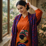 Rust Tribal Fusion Kurta Set - Image 3
