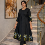 Black Daisy Garden Flare Kurti