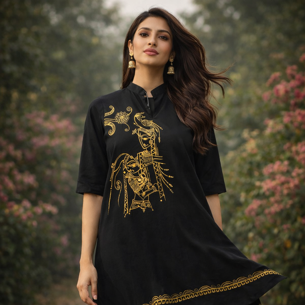 ChatGPT-Image-Feb-16-2026-12_32_59-AM.png Royal Heritage Black Folk Art Kurti - Image 1