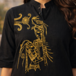 Royal Heritage Black Folk Art Kurti - Image 2