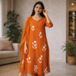 Rust Tulip Hand-Painted Suit Set