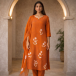 Rust Tulip Hand-Painted Suit Set - Image 3