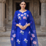 Royal Blue Magnolia Hand-Painted Suit Set