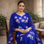 Royal Blue Magnolia Hand-Painted Suit Set - Image 3