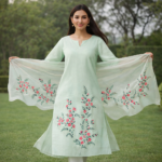 Pastel Mint Floral Elegance Suit Set