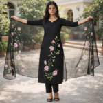 Midnight Rose Hand-Painted Suit Set - Image 3