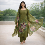 Forest Lily Hand-Painted Suit Set - Image 3