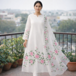 Ivory Bloom Hand-Painted Suit Set