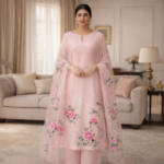 Blush Rose Garden Hand-Painted Suit Set