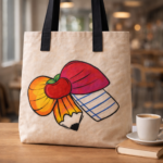 Artistic Color Burst Pencil Design Canvas Tote