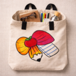 Artistic Color Burst Pencil Design Canvas Tote - Image 3