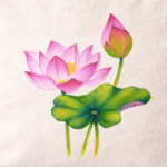 Lotus Bloom Artistic Canvas Tote - Image 2