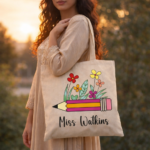 Teacher Theme Tote – Pencil Garden Design - Image 3