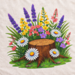Floral Meadow Stump Art Cotton Tote - Image 2