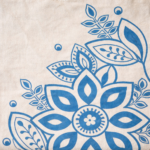 Blue Mandala Hand-Painted Cotton Tote - Image 2