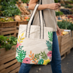 Botanical Border Floral Canvas Tote - Image 3