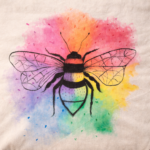 Rainbow Bee Artistic Cotton Tote - Image 2