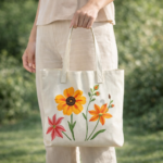 Modern Floral Minimalist Canvas Tote - Image 3