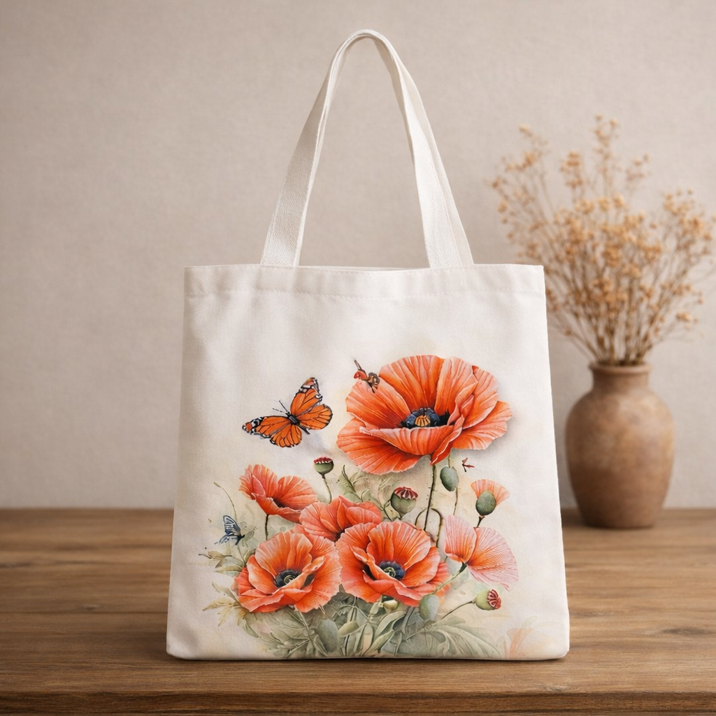 ChatGPT-Image-Feb-22-2026-03_18_35-AM.png Red Poppy Floral Canvas Tote - Image 1