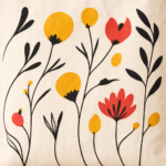 Modern Abstract Floral Cotton Tote - Image 2