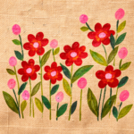 Scarlet Blossom Floral Jute Tote - Image 2