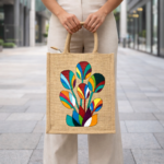 Abstract Multicolor Leaf Art Tote - Image 3