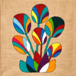 Abstract Multicolor Leaf Art Tote - Image 2