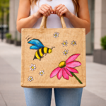 Bee & Daisy Floral Art Tote - Image 3