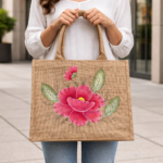 Classic Rose Garden Hand-Painted Tote - Image 3