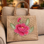 Classic Rose Garden Hand-Painted Tote