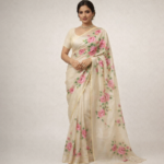 Saanjh – Hand-Painted Organza Saree