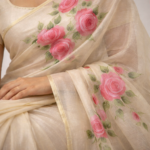 Saanjh – Hand-Painted Organza Saree - Image 4