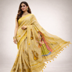 Heritage Mustard Narrative Handpainted Saree