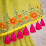 Manjari – Hand-Printed Malmal Cotton Saree - Image 2