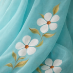 Neel Kamalini – Hand-Painted Pure Georgette Saree - Image 2