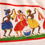 Nritya Saura – Hand-Painted Mulmul Cotton Saree - Image 2