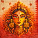 Bhavya – Hand-Painted Cotton Saree (Kalighat Art) - Image 2