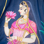 Nayantara – Hand-Painted Georgette Saree (Kishangarh Art) - Image 2
