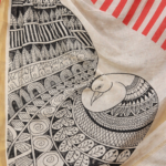 Ananta – Hand-Painted Cotton Saree (Mandala Art) - Image 2