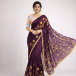 Vasundhara Pushp – Hand-Painted Khadi Cotton Saree