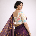 Vasundhara Pushp – Hand-Painted Khadi Cotton Saree - Image 4