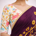 Vasundhara Pushp – Hand-Painted Khadi Cotton Saree - Image 5