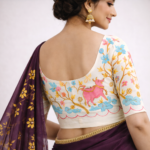 Vasundhara Pushp – Hand-Painted Khadi Cotton Saree - Image 3