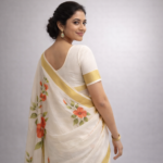 Shwet Pushpika – Hand-Painted Handloom Cotton Saree - Image 5