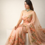 Kusumanjali – Hand-Painted Pure Organza Saree - Image 3
