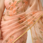 Kusumanjali – Hand-Painted Pure Organza Saree - Image 4