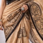 Aparajita – Hand-Painted Cotton Saree (Kalighat Art) - Image 2