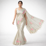 Vrinda Bloom – Hand-Painted Pure Tissue Silk Saree - Image 3